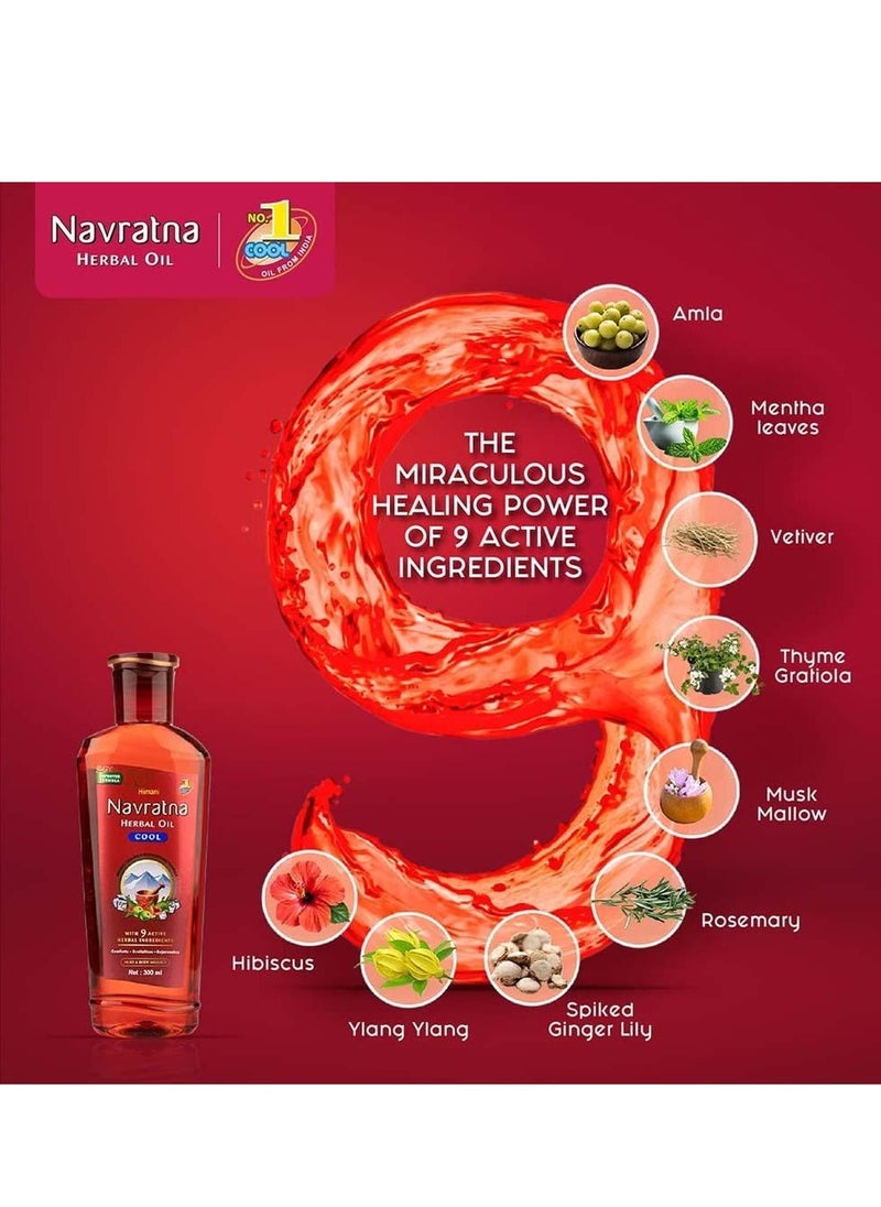 Navratna Refreshing Herbal Head & Body Massage Oil - 500+100ml  - Image 5