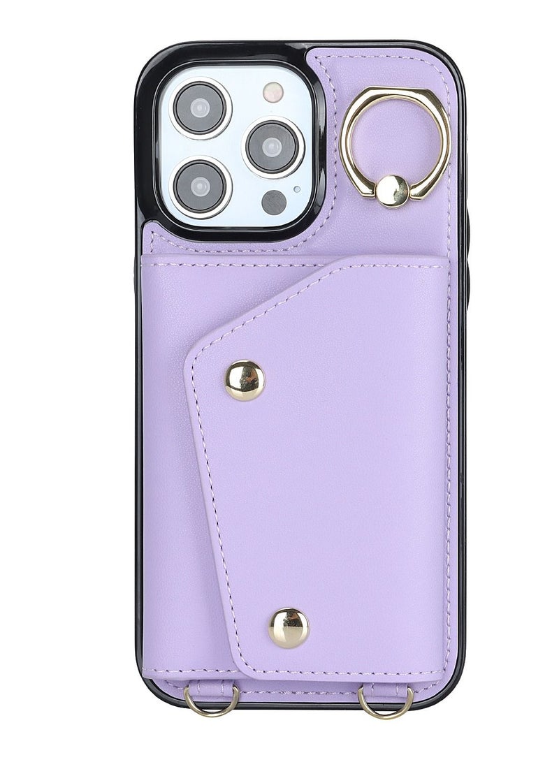 Suteni Flip Cover Crossbody Band Card Slots Leather Phone Case for iPhone - Image 1