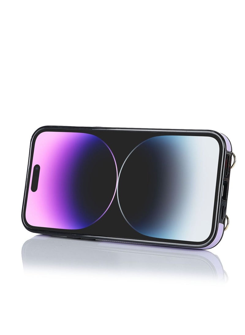 Suteni Flip Cover Crossbody Band Card Slots Leather Phone Case for iPhone - Image 2