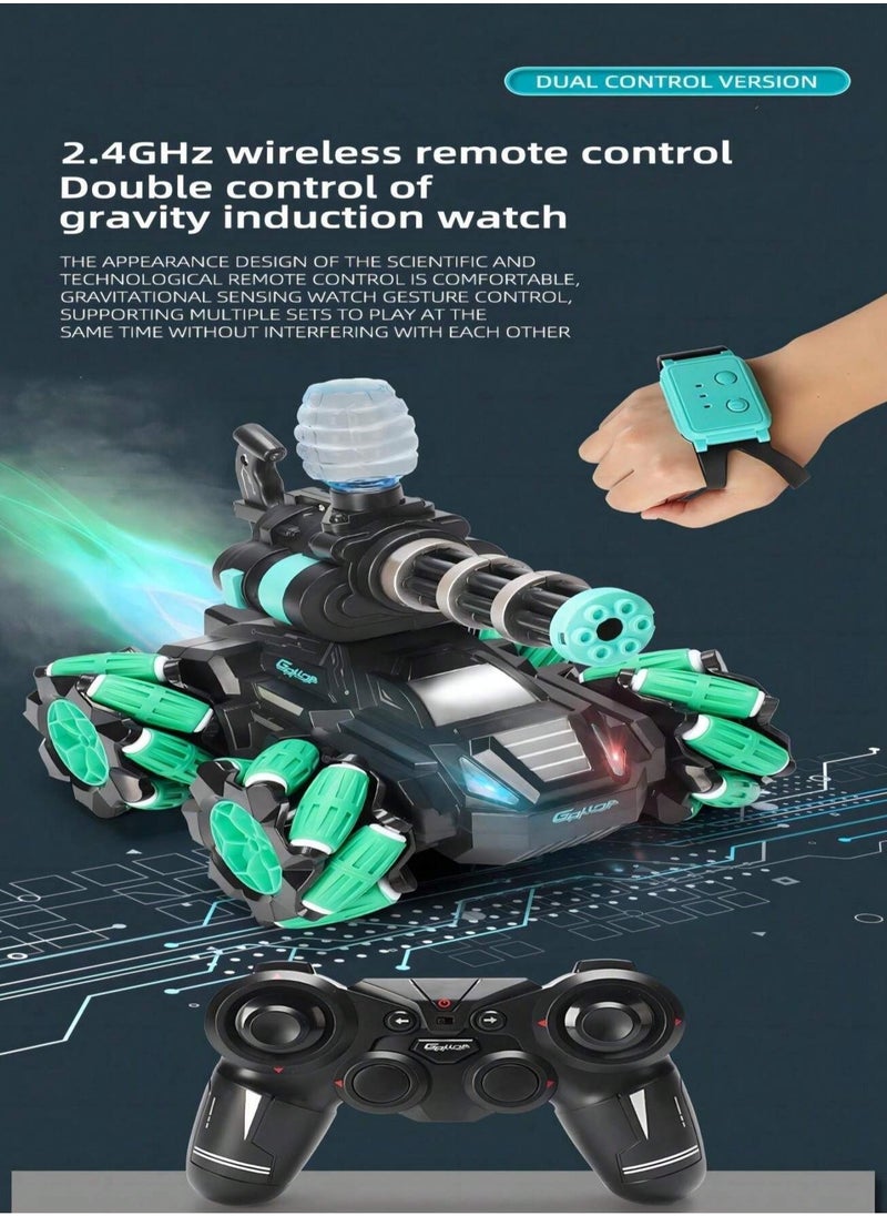 unikbebe 360° Rotating Remote Control Car for Kids, RC Stunt Tank with Ambient Light, Watch & Controller Dual Control, 4x4 Off-Road Rechargeable Drifting Vehicle, High-Speed RC Car, Wall Climbing, Lightning Tail Spray, Toys for Boys Age 6+  - Image 1