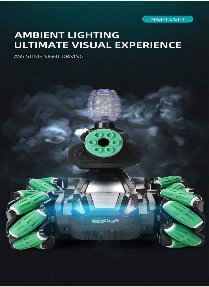 unikbebe - 360° Rotating Remote Control Car for Kids, RC Stunt Tank with Ambient Light, Watch & Controller Dual Control, 4x4 Off-Road Rechargeable Drifting Vehicle, High-Speed RC Car, Wall Climbing, Lightning Tail Spray, Toys for Boys Age 6+ - Image 1