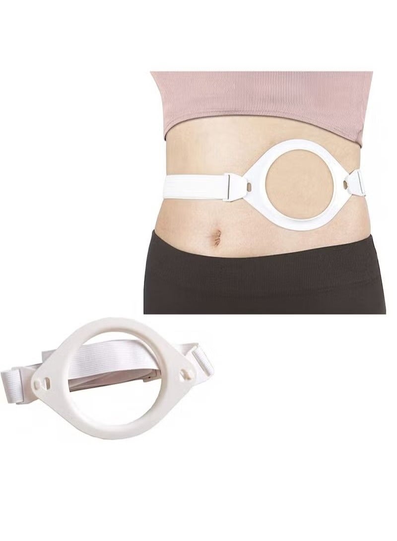 Realfrog Lightweight Stoma Belt, Portable Adjustable Length with Stoma Hernia Strap for Post-Post Care After Colostomy Ileostomy Surgery (White)  - Image 1