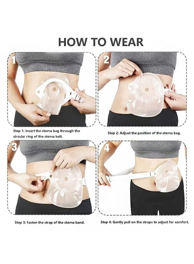 Realfrog Lightweight Stoma Belt, Portable Adjustable Length with Stoma Hernia Strap for Post-Post Care After Colostomy Ileostomy Surgery (White)  - Image 5