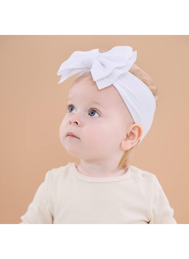 Cinaci Cinaci 12 Pack Super Stretchy Nylon Headbands with Big Bow Hair Accessories Wide Headwraps for Baby Girls Infants Toddlers Kids  - Image 2