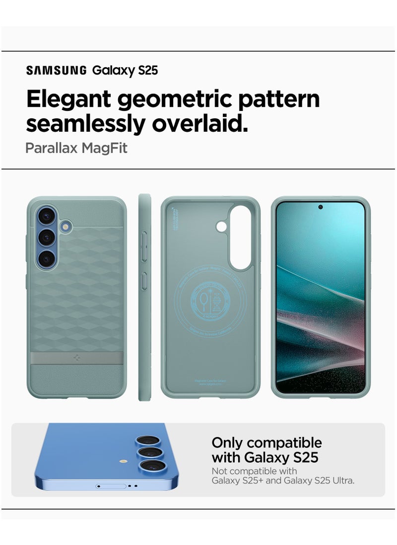 Spigen Parallax MagFit for Samsung Galaxy S25 MagSafe Case Cover Mil Grade (2025) - Sage Green  - Image 2