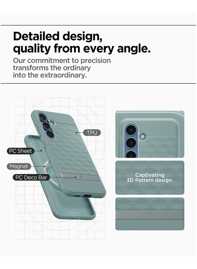 Spigen Parallax MagFit for Samsung Galaxy S25 MagSafe Case Cover Mil Grade (2025) - Sage Green  - Image 5