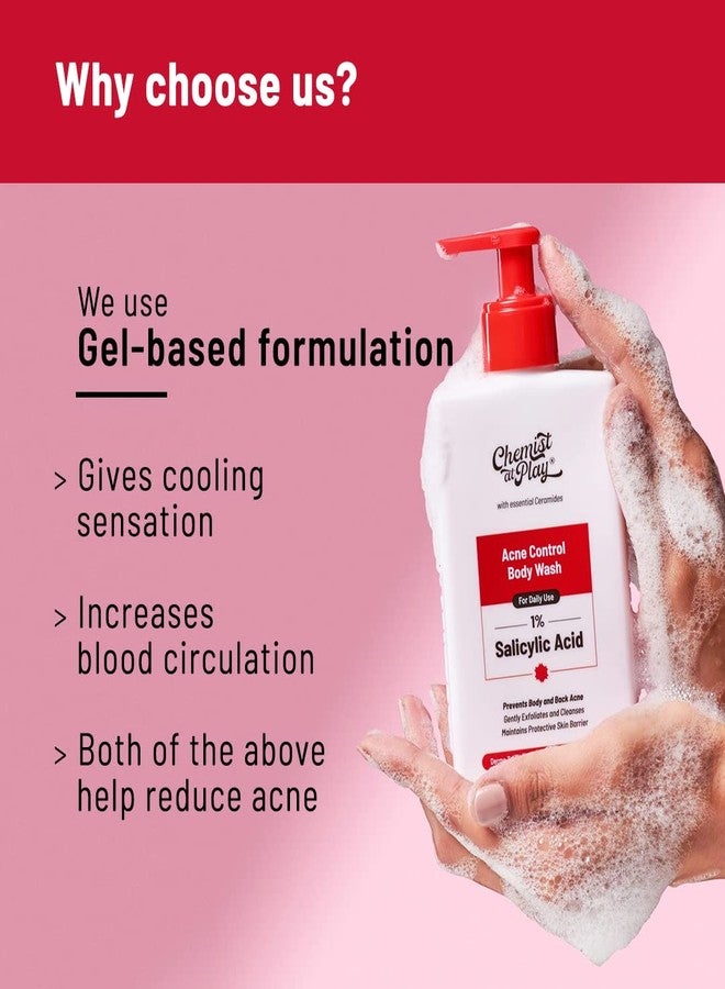 Chemist at Play 1% Salicylic Acid Body Wash 236ml + Loofah | Paraben & SLS Free | Gentle Exfoliating Shower Gel | Prevents Body Acne, Bumpy Skin & Deep Cleanses Skin | For Men & Women - Image 4