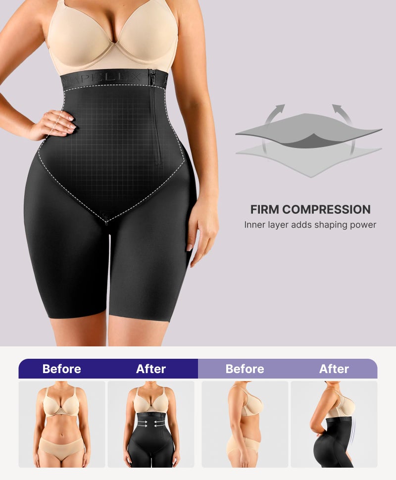 SHAPELLX Shapewear Tummy Control for Women Butt Lifting High Waist Shorts Faja Body Shaper Thigh Slimming Short Bodysuit XL - Image 3