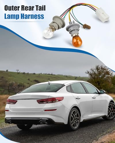 JUWEVAZU Tail Lamp Holder and Wiring Harness Fit for Kia Optima 2016 2017 2018 2019 2020 Rear Tail Light Assembly Replace 92480D5000QQK with 2 Light Bulbs - Image 3