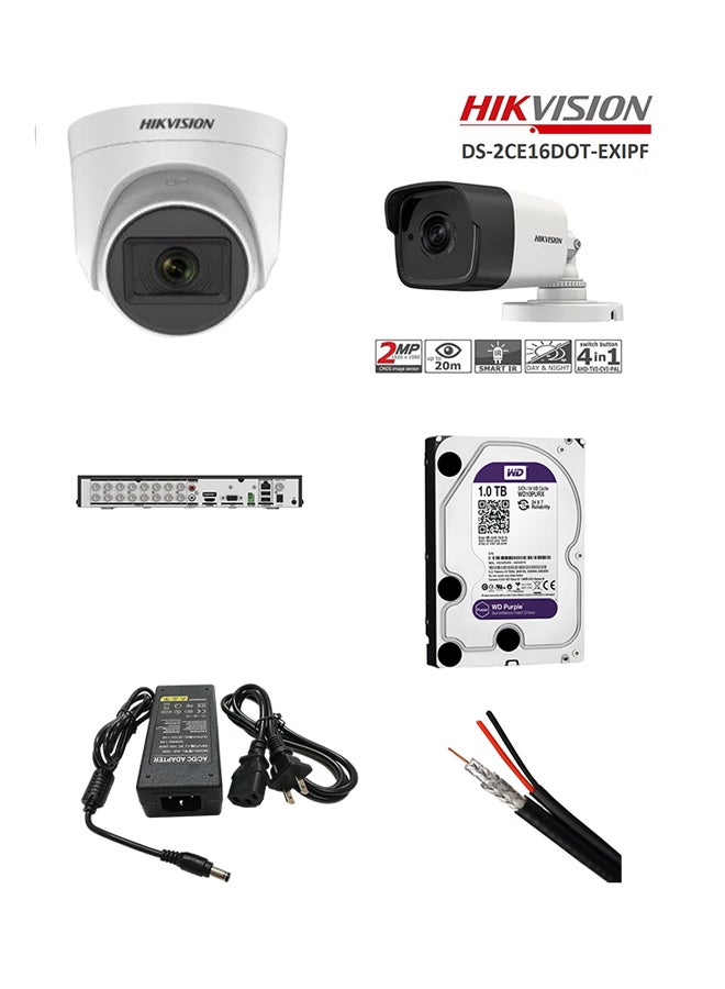 HIKVISION 2MP Camera Full Surveillance System | 6 Indoor + 6 Outdoor Cameras + 16-Channel DVR + 1TB WD Purple HDD + RG59 Cable - Image 3