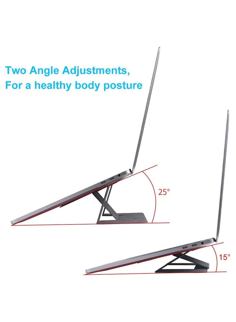 Thin Folding Laptop Stand for MacBook iPad Tablet Adjustable Dual Angle Portable Notebook Holder with Removable Glue Invisible Design for Desk 11 to 17 Inches  - Image 3