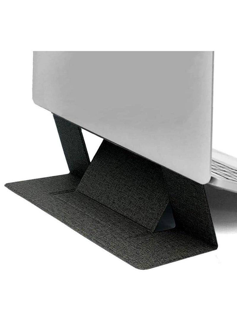 Thin Folding Laptop Stand for MacBook iPad Tablet Adjustable Dual Angle Portable Notebook Holder with Removable Glue Invisible Design for Desk 11 to 17 Inches  - Image 1