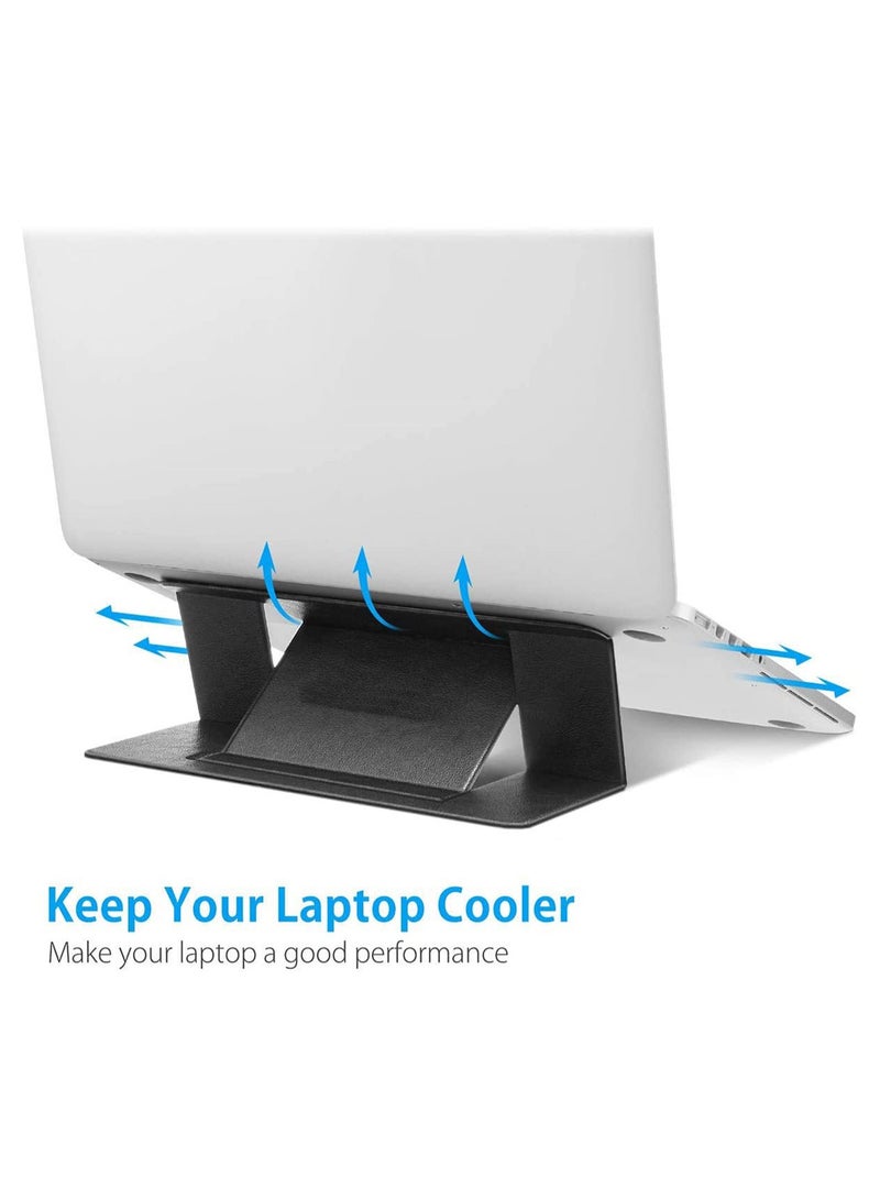 Thin Folding Laptop Stand for MacBook iPad Tablet Adjustable Dual Angle Portable Notebook Holder with Removable Glue Invisible Design for Desk 11 to 17 Inches  - Image 2