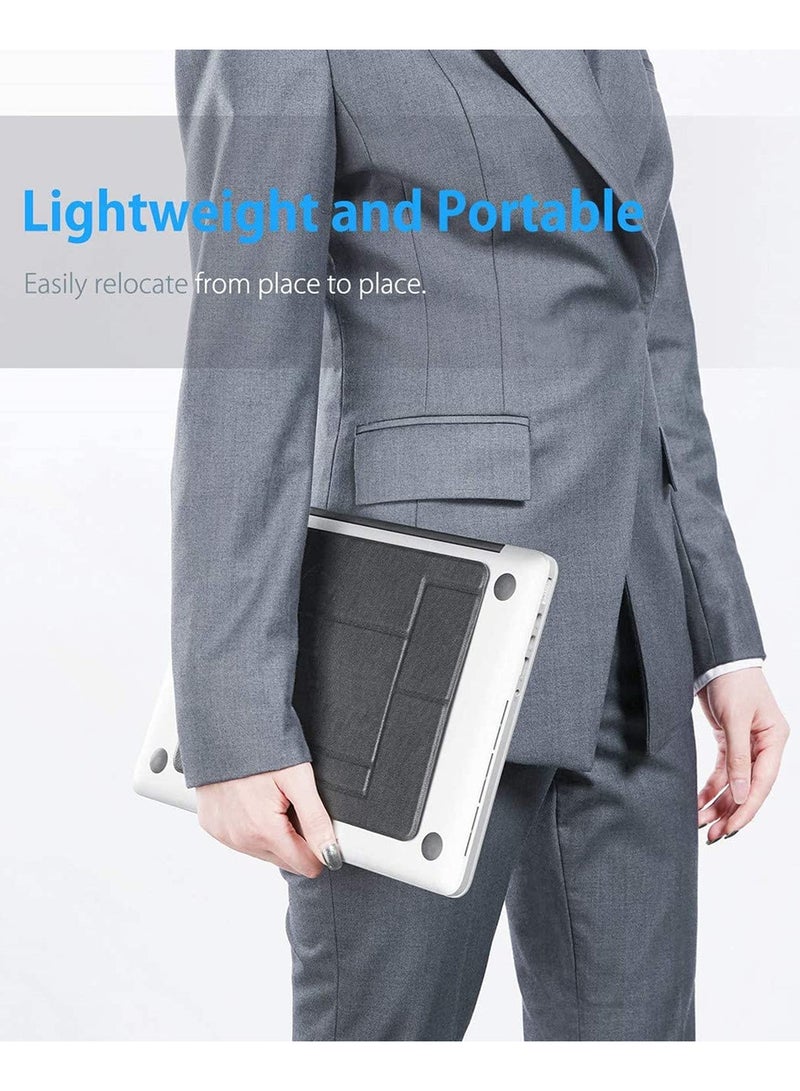 Thin Folding Laptop Stand for MacBook iPad Tablet Adjustable Dual Angle Portable Notebook Holder with Removable Glue Invisible Design for Desk 11 to 17 Inches  - Image 5