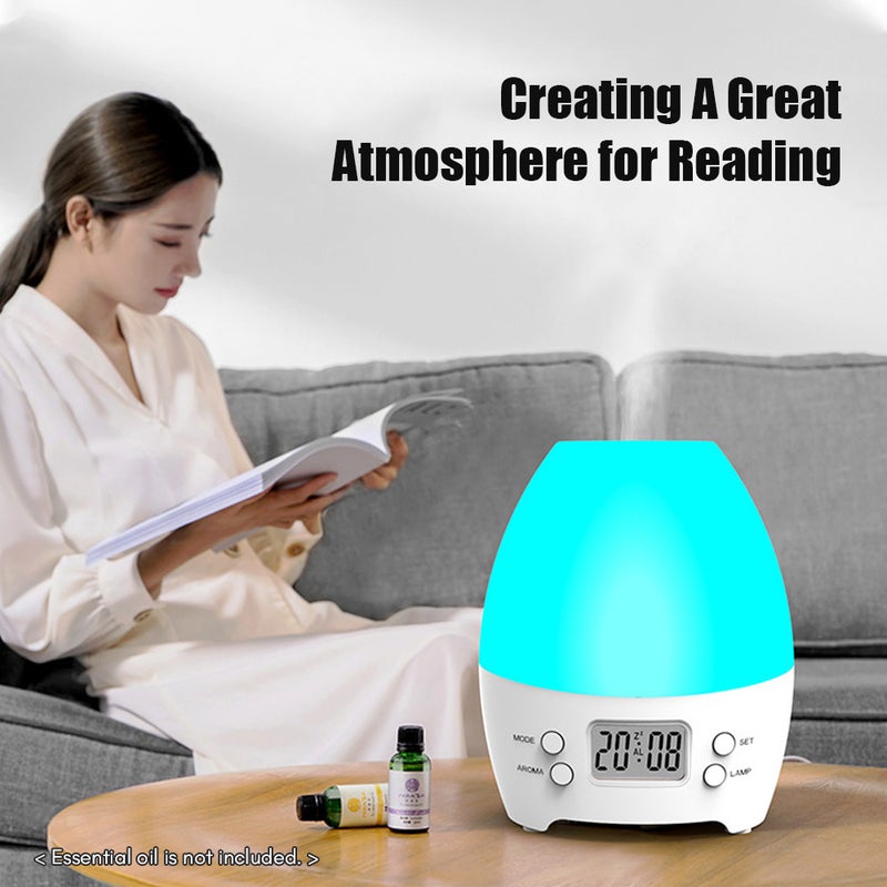 3-in-1 Alarm Clock Aromatherapy Diffuser Colorful Night Light with LCD Display Screen for Kids’ Bedroom Living Room Study Room - Image 4