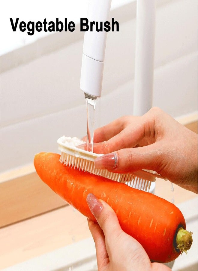 HAGBOU Vegetable Brush, 2 PCS Vegetable Brush Scrubber for Fruits, Potato Scrubber Potato Brush, Soft Bristle Brush for Potato/Carrots/Lotus Root - Image 4