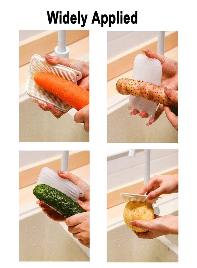 HAGBOU Vegetable Brush, 2 PCS Vegetable Brush Scrubber for Fruits, Potato Scrubber Potato Brush, Soft Bristle Brush for Potato/Carrots/Lotus Root - Image 3