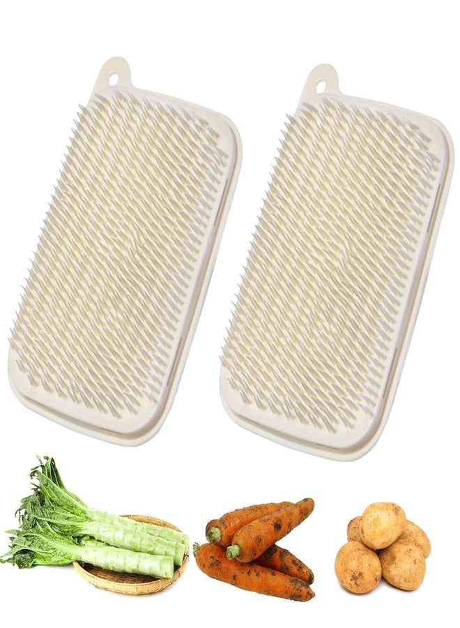 HAGBOU Vegetable Brush, 2 PCS Vegetable Brush Scrubber for Fruits, Potato Scrubber Potato Brush, Soft Bristle Brush for Potato/Carrots/Lotus Root - Image 1