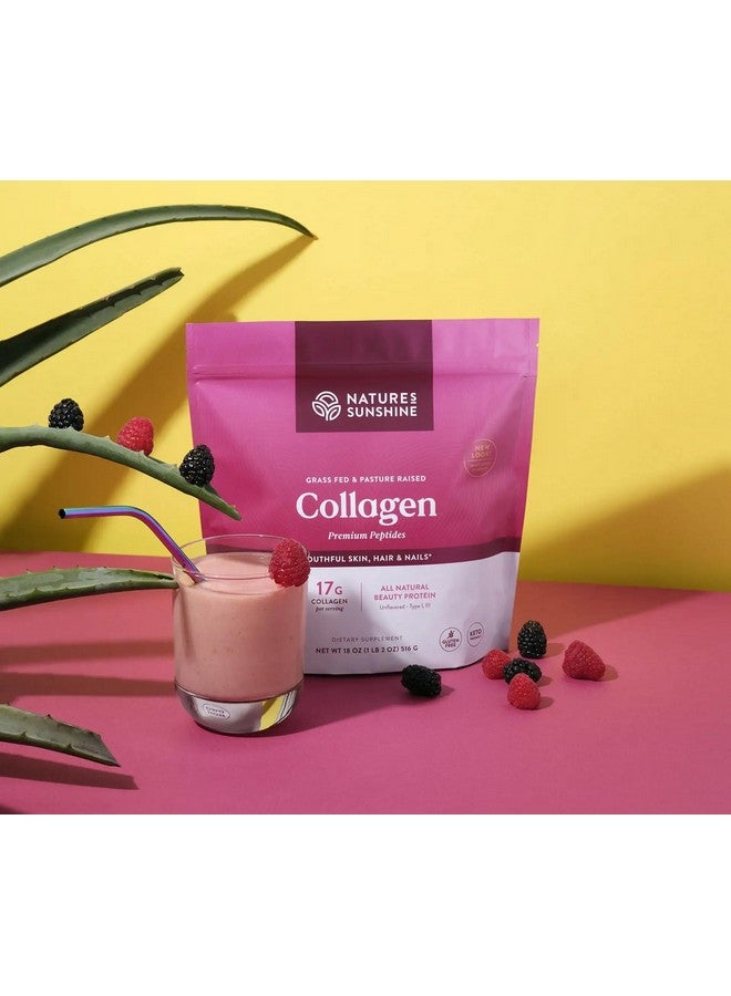 ناتشرز صن شاين مسحوق الكولاجين من Nature's Sunshine من النوع الأول والثالث من ببتيدات الكولاجين البقري الممتاز من الأبقار التي تتغذى على العشب وتربى في المراعي، 18 أونصة - Image 2