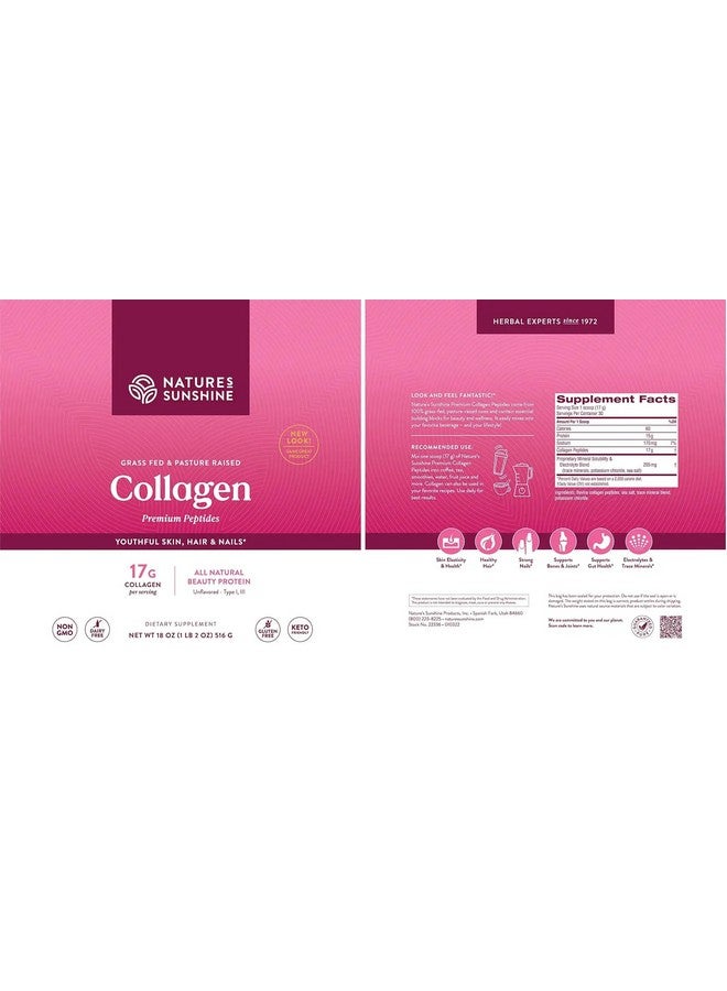 ناتشرز صن شاين مسحوق الكولاجين من Nature's Sunshine من النوع الأول والثالث من ببتيدات الكولاجين البقري الممتاز من الأبقار التي تتغذى على العشب وتربى في المراعي، 18 أونصة - Image 5