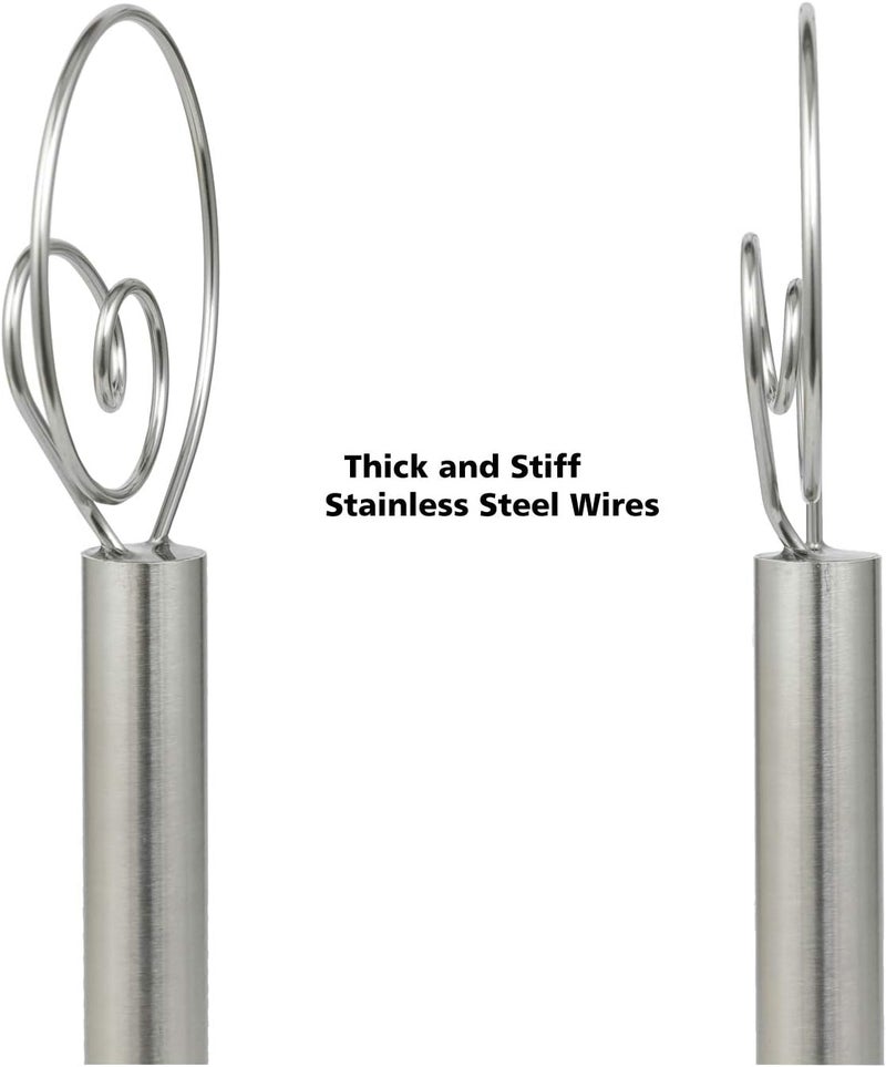 JILLMO Danish Dough Whisk, 12 inch Stainless Steel Bread Whisk, 2 Pack - Image 3