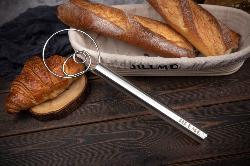 JILLMO Danish Dough Whisk, 12 inch Stainless Steel Bread Whisk, 2 Pack - Image 5