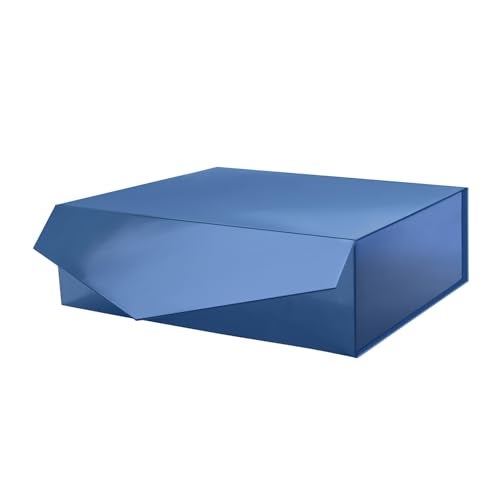 PACKHOME Large Gift Box with Lid 13.5x9x4.1 Inches, Sturdy Collapsible Gift Box with Magnetic Closure (Glossy Navy) - Image 1