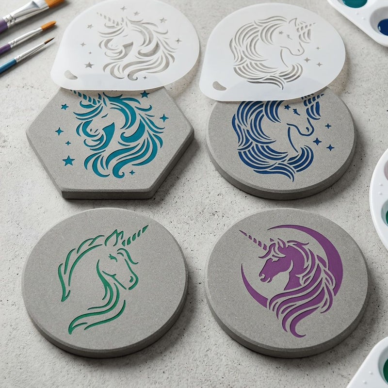 4 Pack Reusable Unicorn Stencils For Painting Airbrushing Scrapbooking Fabric Crafts - Image 5