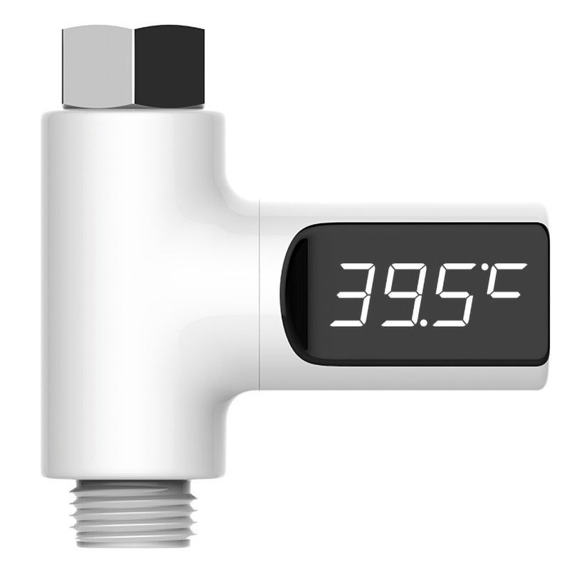 Water Thermometer: 360° Rotatable LED Display, Water Flow Powered, Battery-Free - Auto Switch, High Accuracy, Waterproof Gasket for Family Baby Bath, Shower Equipment - Image 1
