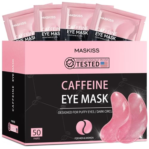 Maskiss Under Eye Patches (50 Pairs), Caffeine Eye Masks for Dark Circles Puffy Eyes Undereye Bags, Collagen Eye Patches for Wrinkles and Puffiness, Skin Care Gift for Her - Image 1