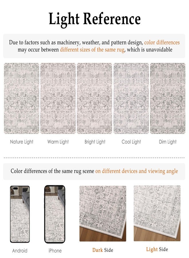 HUGEAR Grey Kitchen Rug Sets 2 Piece 20x32/20X48 Inch Vintage Distressed Entryway Washable Kitchen Mats Floor Carpet Non Slip Runner Rugs for Hallway Laundry Sink Bathroom - Image 5