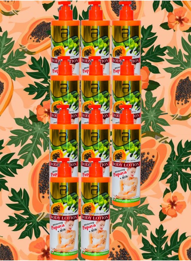 PYRON 11 Pieces Papaya Body Lotion Soft And Itching 500g  - Image 1