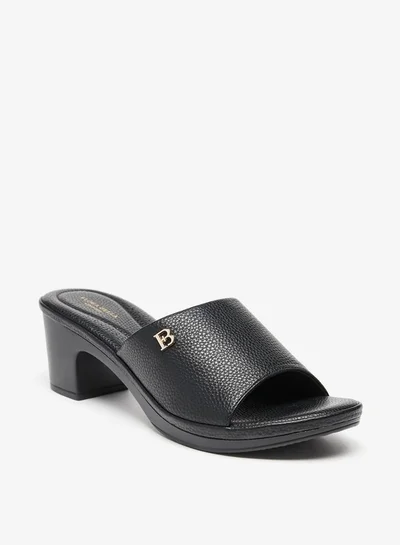 Flora Bella By Shoexpress Womens Textured Slip-On Sandals With Block Heels