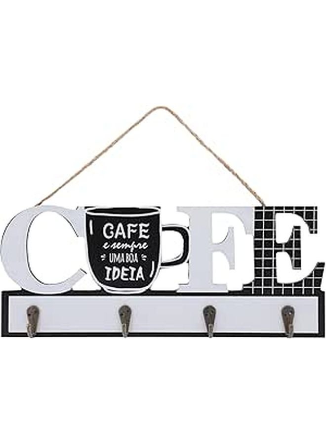 Metal Wall Mounted Coat Hook Key Holder With Decorative Letter Design For Entryway Hallway - Image 1