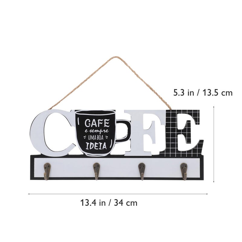 Metal Wall Mounted Coat Hook Key Holder With Decorative Letter Design For Entryway Hallway - Image 3
