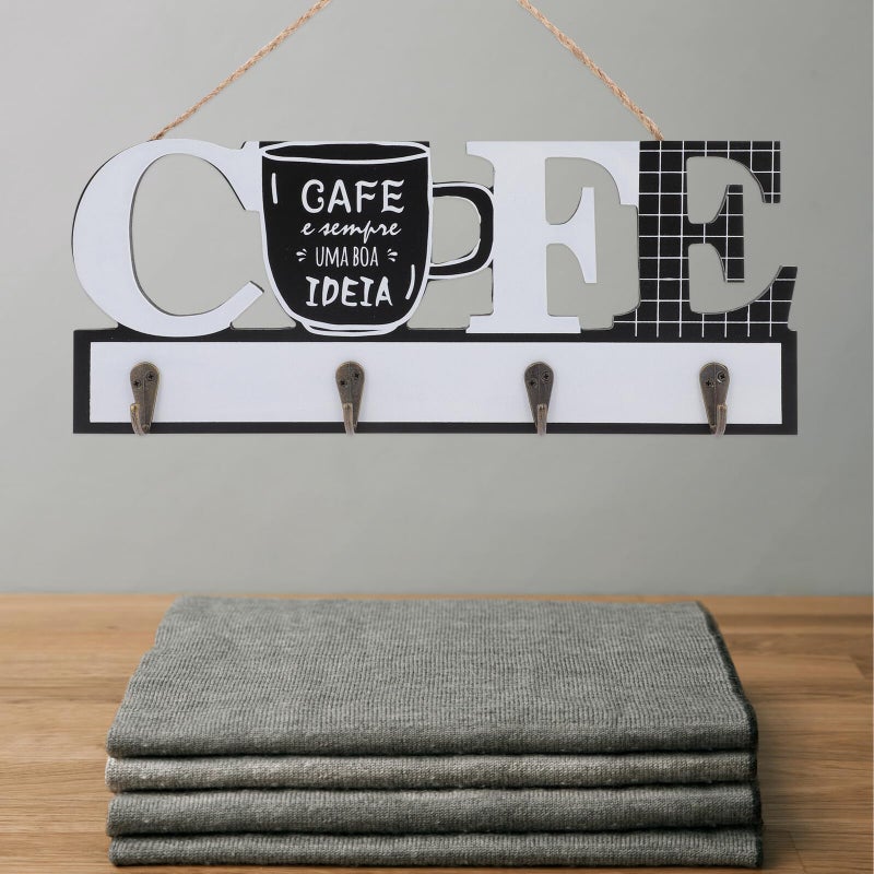 Metal Wall Mounted Coat Hook Key Holder With Decorative Letter Design For Entryway Hallway - Image 5