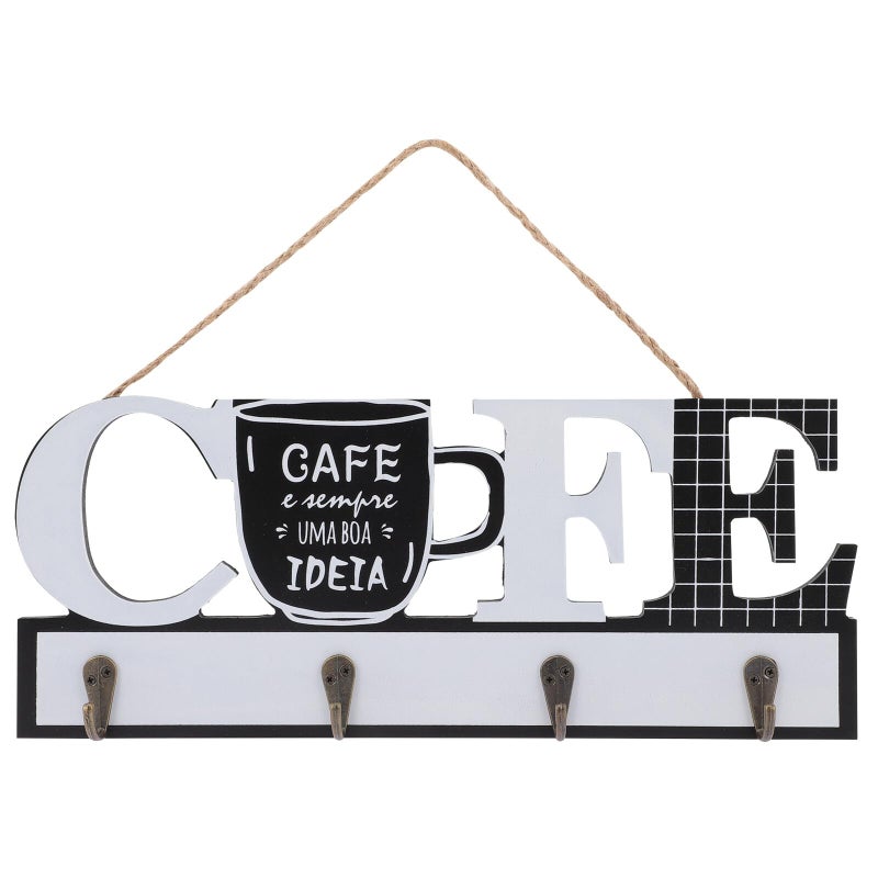 Metal Wall Mounted Coat Hook Key Holder With Decorative Letter Design For Entryway Hallway - Image 2