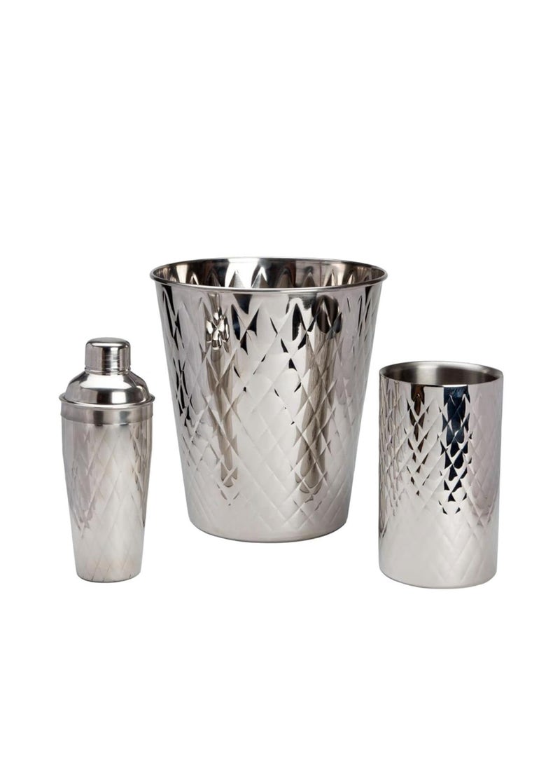 Sage Koncpt SAGE KONCPT Daimond Champagne Ice BucketCocktail Shaker Hammered Stainless Steel Professional Bartender Kit Bar Tool No Leak Perfect Gift for Wedding  - Image 1