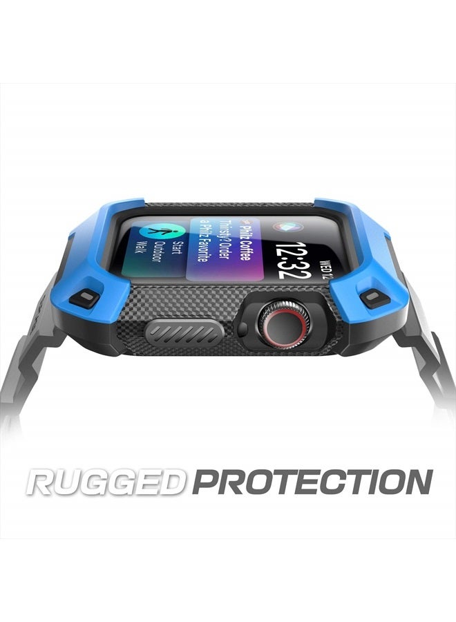 SupCase [Unicorn Beetle Pro] Designed for Apple Watch Series 8/7/6/SE/5/4 [45/44mm], Rugged Protective Case with Strap Bands (Blue) - Image 2
