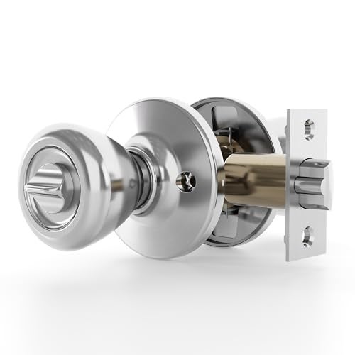 OMANSKO Door Locks for Front Door 1 Pack Doorknobs for Exterior Door Satin Nickel Standard Door Knobs with Lock Entrance Door Locks with Keys - Image 1