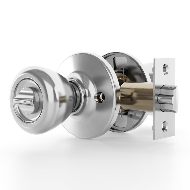 OMANSKO Door Locks for Front Door 1 Pack Doorknobs for Exterior Door Satin Nickel Standard Door Knobs with Lock Entrance Door Locks with Keys - Image 2