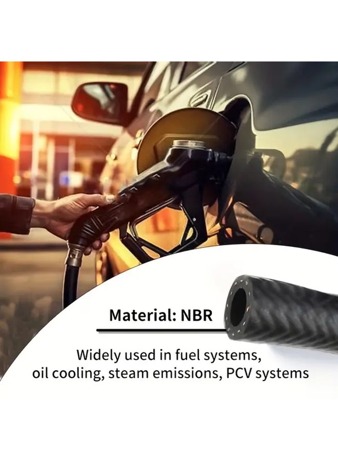 1 Piece 10mm 2 Meter Oil Resistant Rubber High Pressure Car Fuel Hose for Gasoline and Diesel Transfer Durable Reinforced Construction Longlasting Material for Automotive Fuel System Maintenance - Image 4