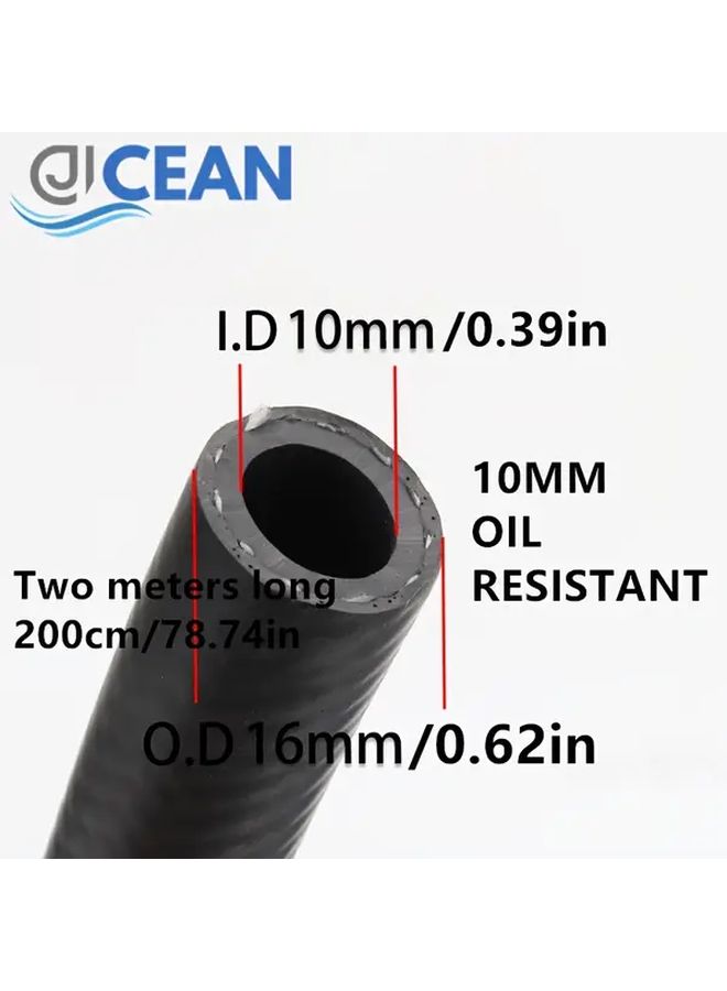 1 Piece 10mm 2 Meter Oil Resistant Rubber High Pressure Car Fuel Hose for Gasoline and Diesel Transfer Durable Reinforced Construction Longlasting Material for Automotive Fuel System Maintenance - Image 5