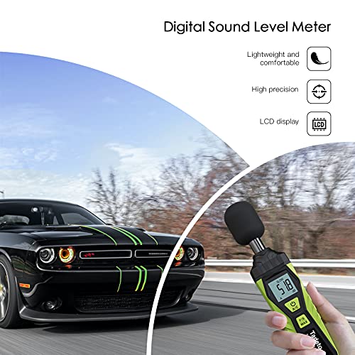 Tadeto Decibel Meter, Tadeto Digital Sound Level Meter Portable SPL Meter 30dB to 130dB MAX Data Hold with LCD Display Backlight A/C Weighted for Home Factories - Image 5