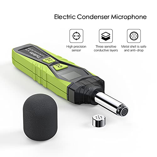 Tadeto Decibel Meter, Tadeto Digital Sound Level Meter Portable SPL Meter 30dB to 130dB MAX Data Hold with LCD Display Backlight A/C Weighted for Home Factories - Image 4
