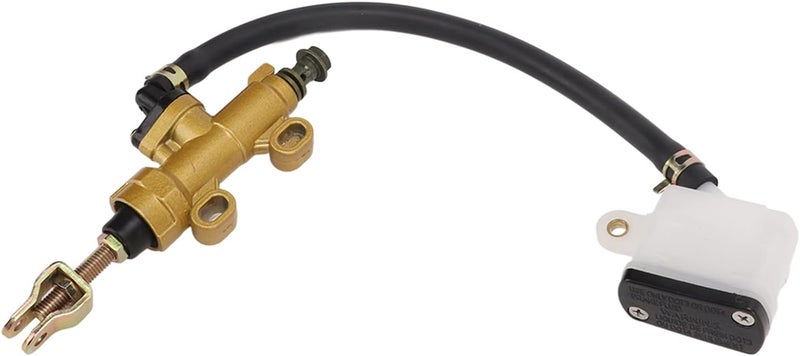 Rear Brake Master Cylinder with Reservoir, Universal Hydraulic Brake Pump Assembly for Motorcycle Dirt Bike ATV, Metal Rubber ABS Construction, Lightweight Rust (Square) - Image 1
