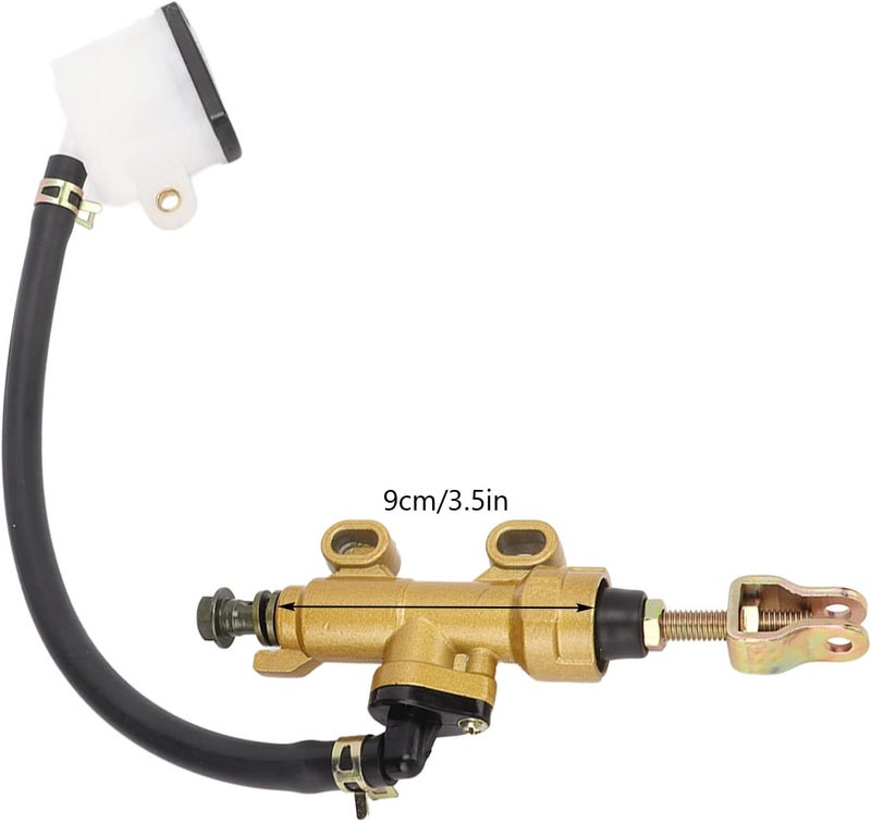 Rear Brake Master Cylinder with Reservoir, Universal Hydraulic Brake Pump Assembly for Motorcycle Dirt Bike ATV, Metal Rubber ABS Construction, Lightweight Rust (Square) - Image 5