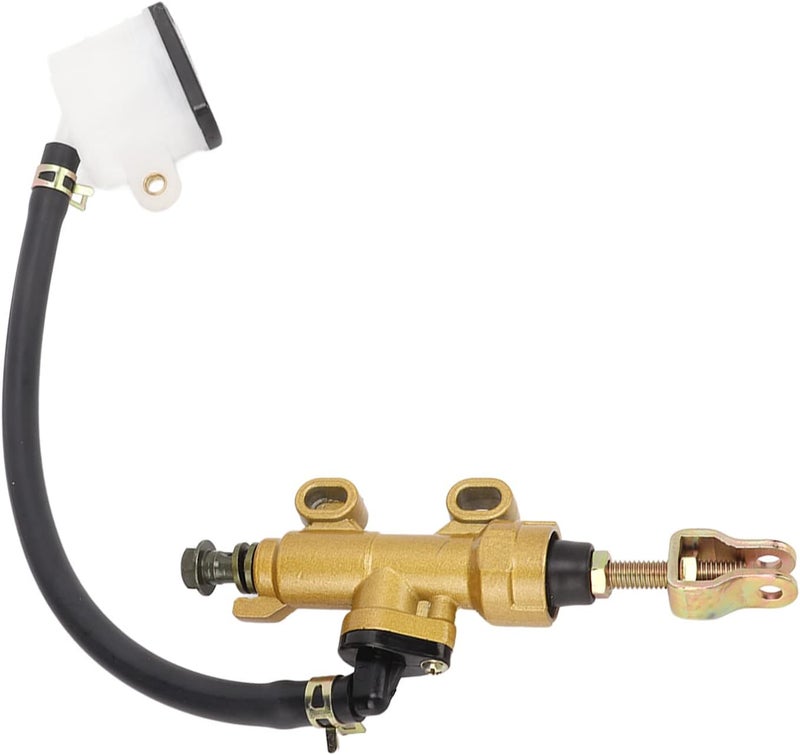 Rear Brake Master Cylinder with Reservoir, Universal Hydraulic Brake Pump Assembly for Motorcycle Dirt Bike ATV, Metal Rubber ABS Construction, Lightweight Rust (Square) - Image 4
