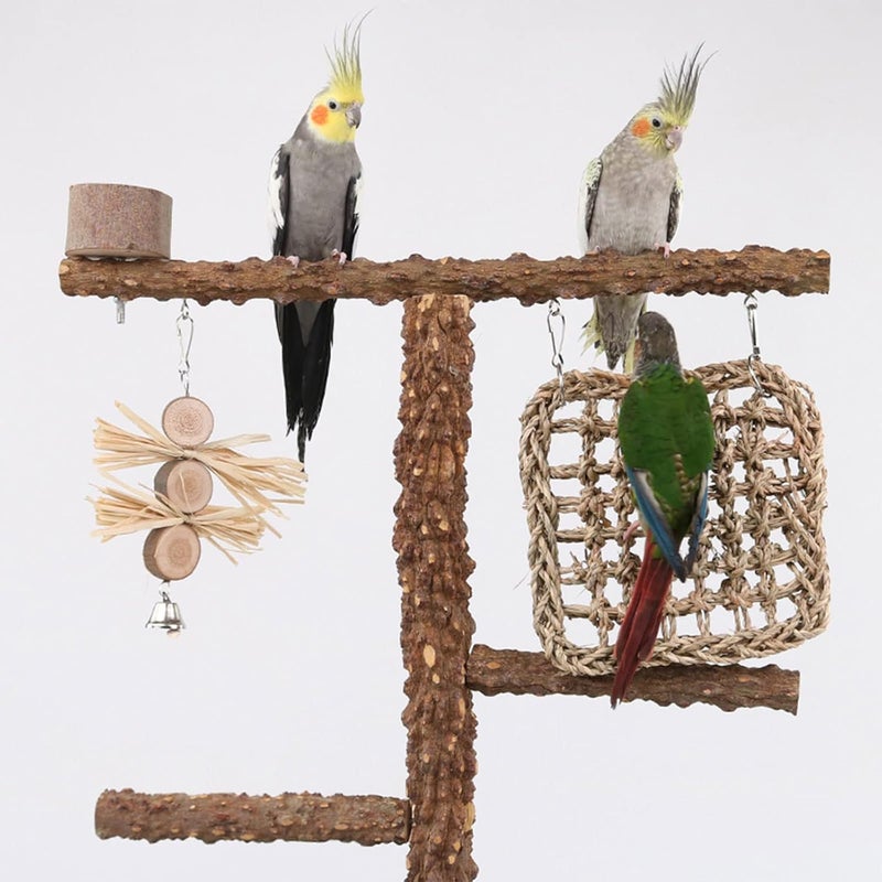 Bird Perch Stand Parakeet Toy Bird Toy Playstand Birdcage Stands with Stand Climbing Net Birdcage Standing - Image 4