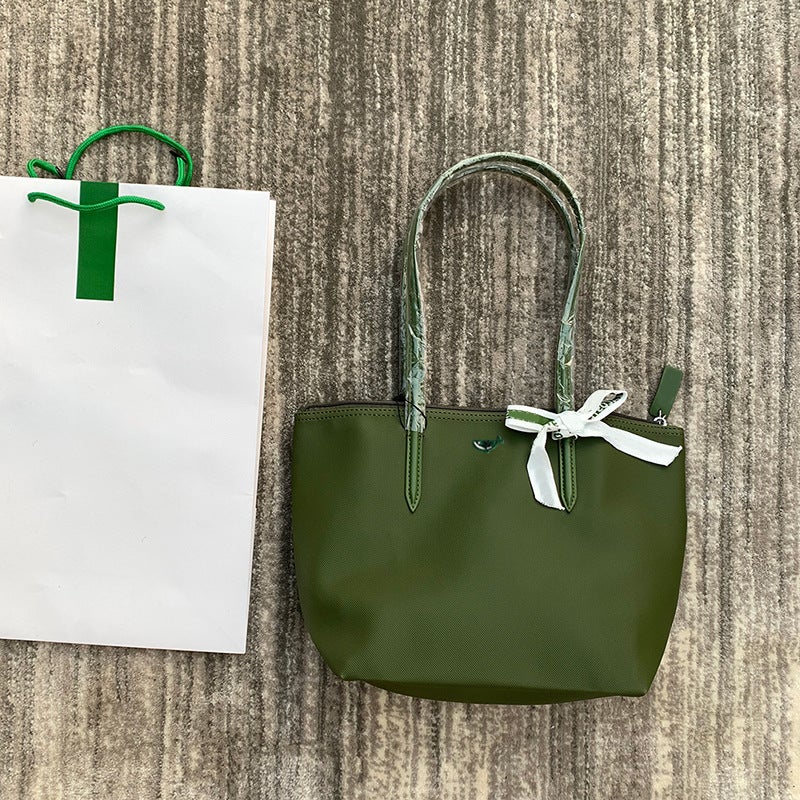 Fashion Crocodile PVC Tote Shoulder BagSmall size horizontal S-dark green Small size horizontal S-dark green  - Image 1